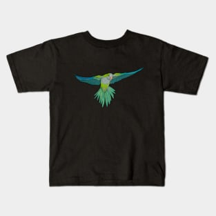 Flying quaker parrot with downy feathers Kids T-Shirt